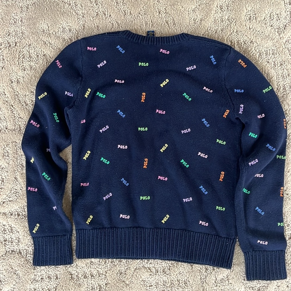 Polo Ralph Lauren Navy Blue 100% cotton Sweater size Large